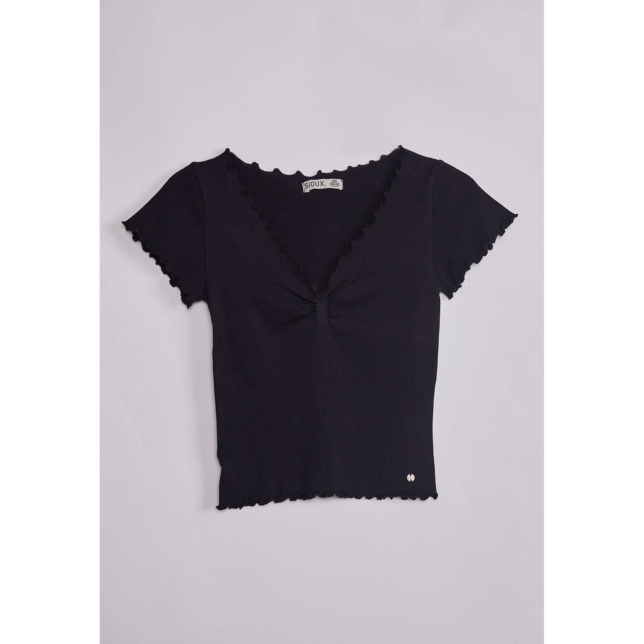 Polera Mujer Rulet Negro Sioux 1