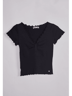 Polera Mujer Rulet Negro Sioux