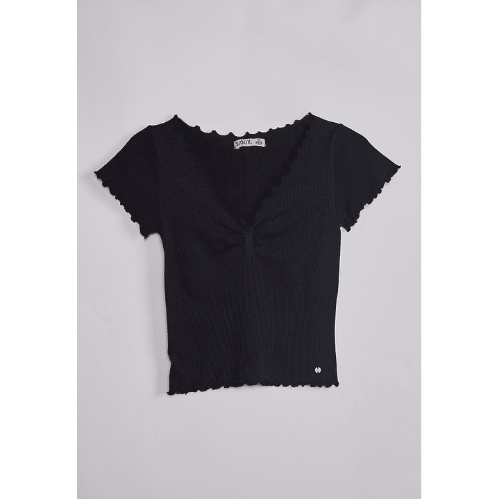 Polera Mujer Rulet Negro Sioux 1