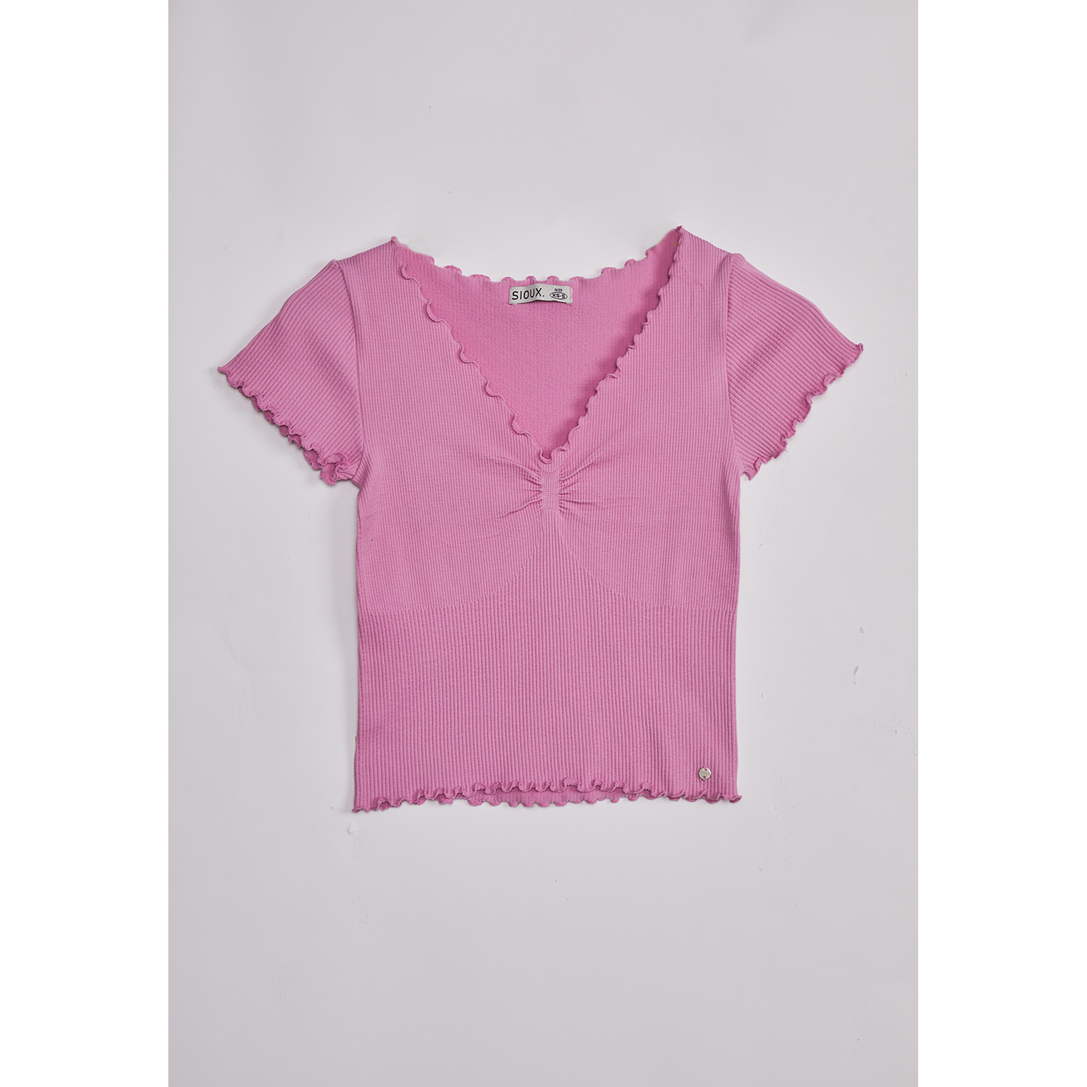 Polera Mujer Rulet Rosado Sioux 1