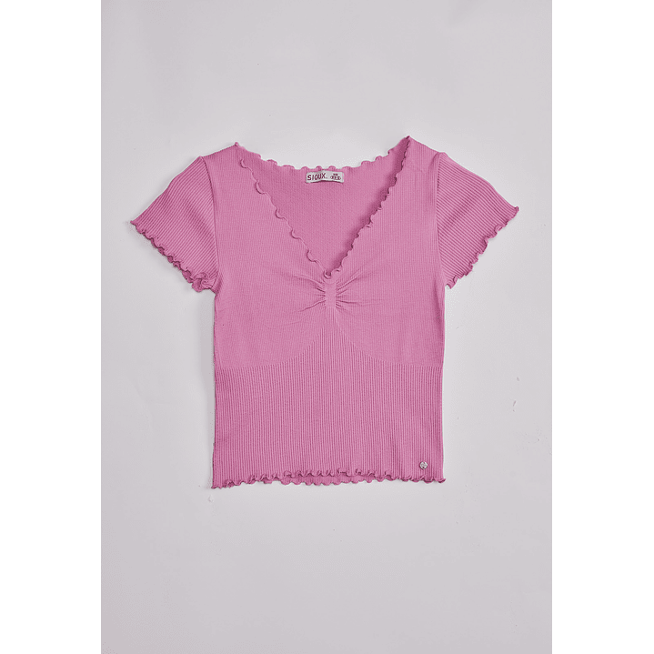 Polera Mujer Rulet Rosado Sioux 1