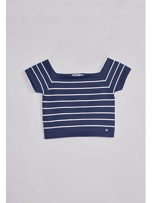 Polera Mujer Escote Cuadrado Azul Sioux