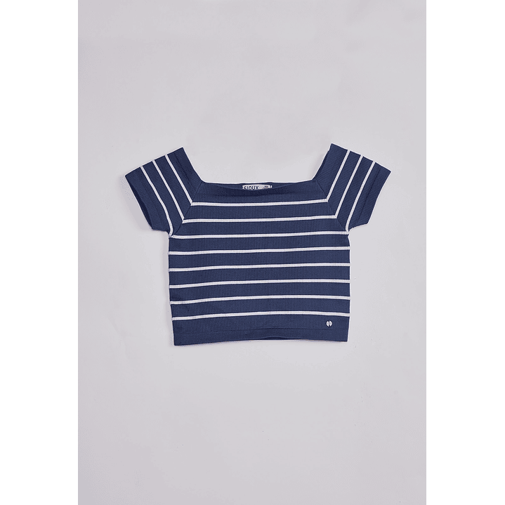 Polera Mujer Escote Cuadrado Azul Sioux 1