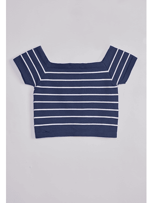 Polera Mujer Escote Cuadrado Azul Sioux