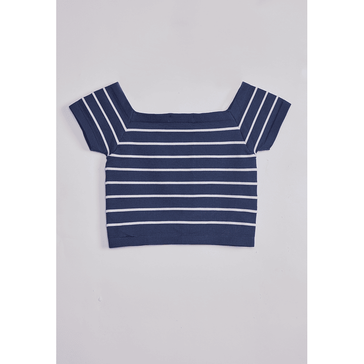 Polera Mujer Escote Cuadrado Azul Sioux 2