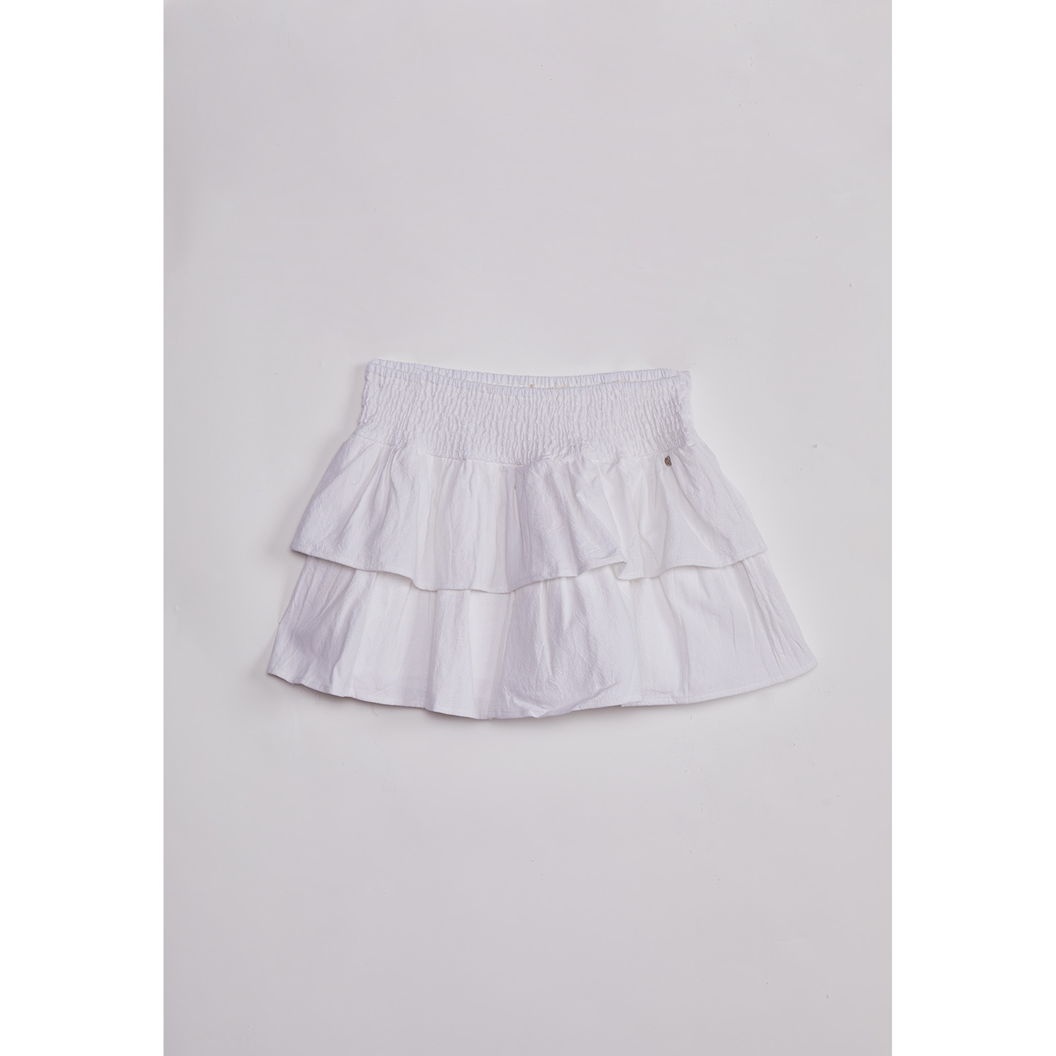 Falda Short Mujer Capas Blanco Sioux 1