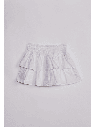 Falda Short Mujer Capas Blanco Sioux