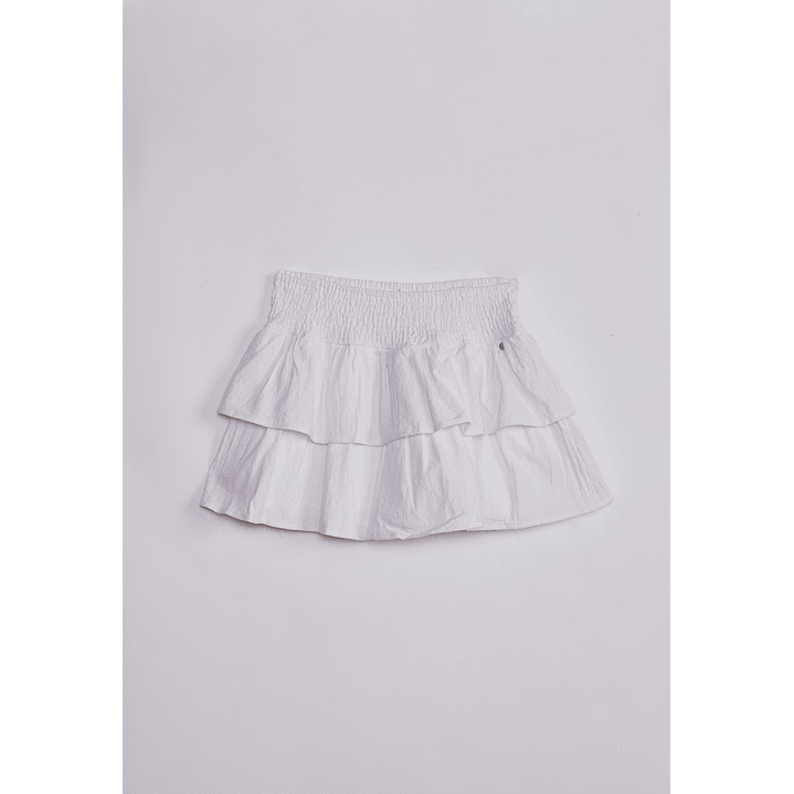 Falda Short Mujer Capas Blanco Sioux 1