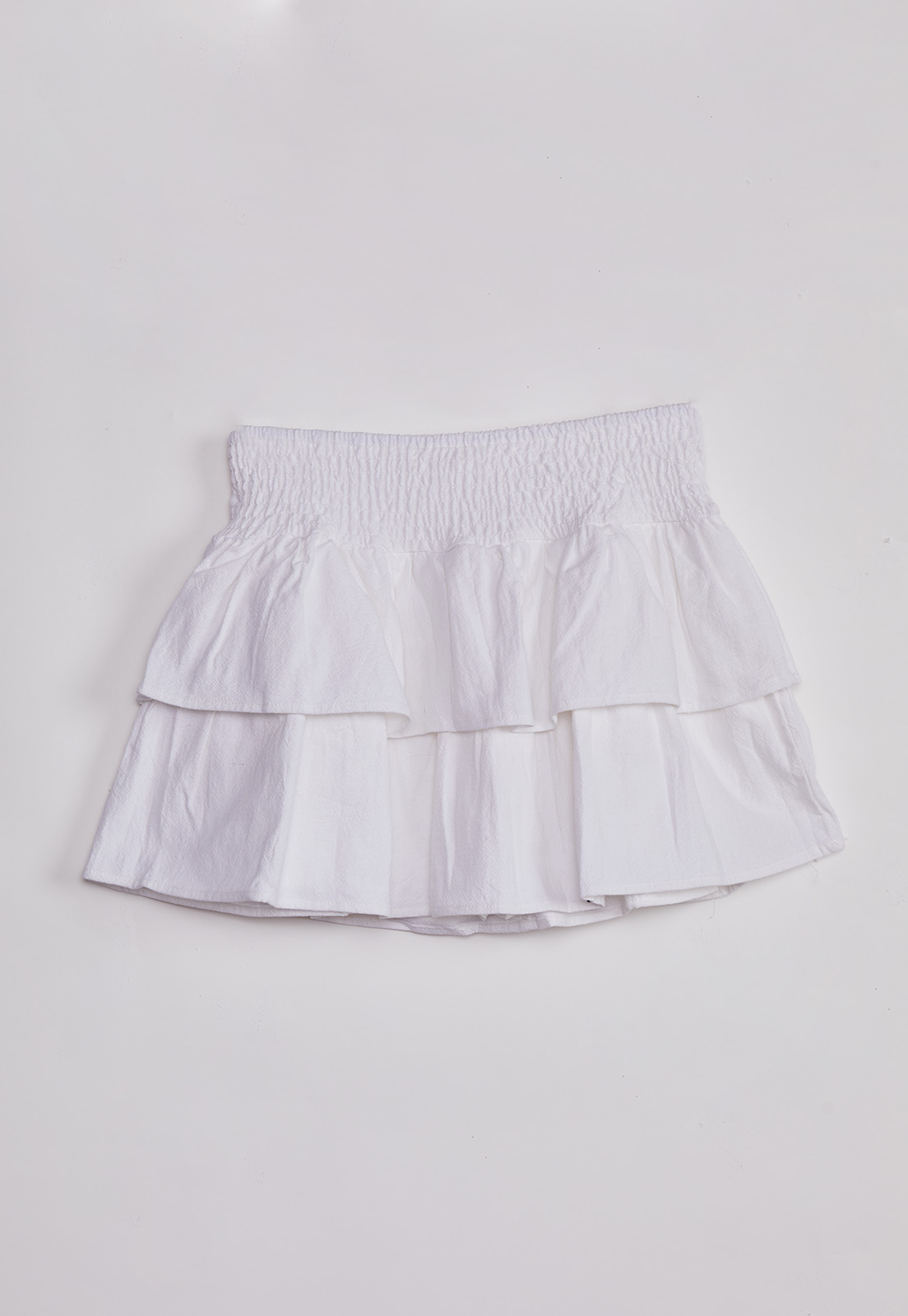 Falda Short Mujer Capas Blanco Sioux 2