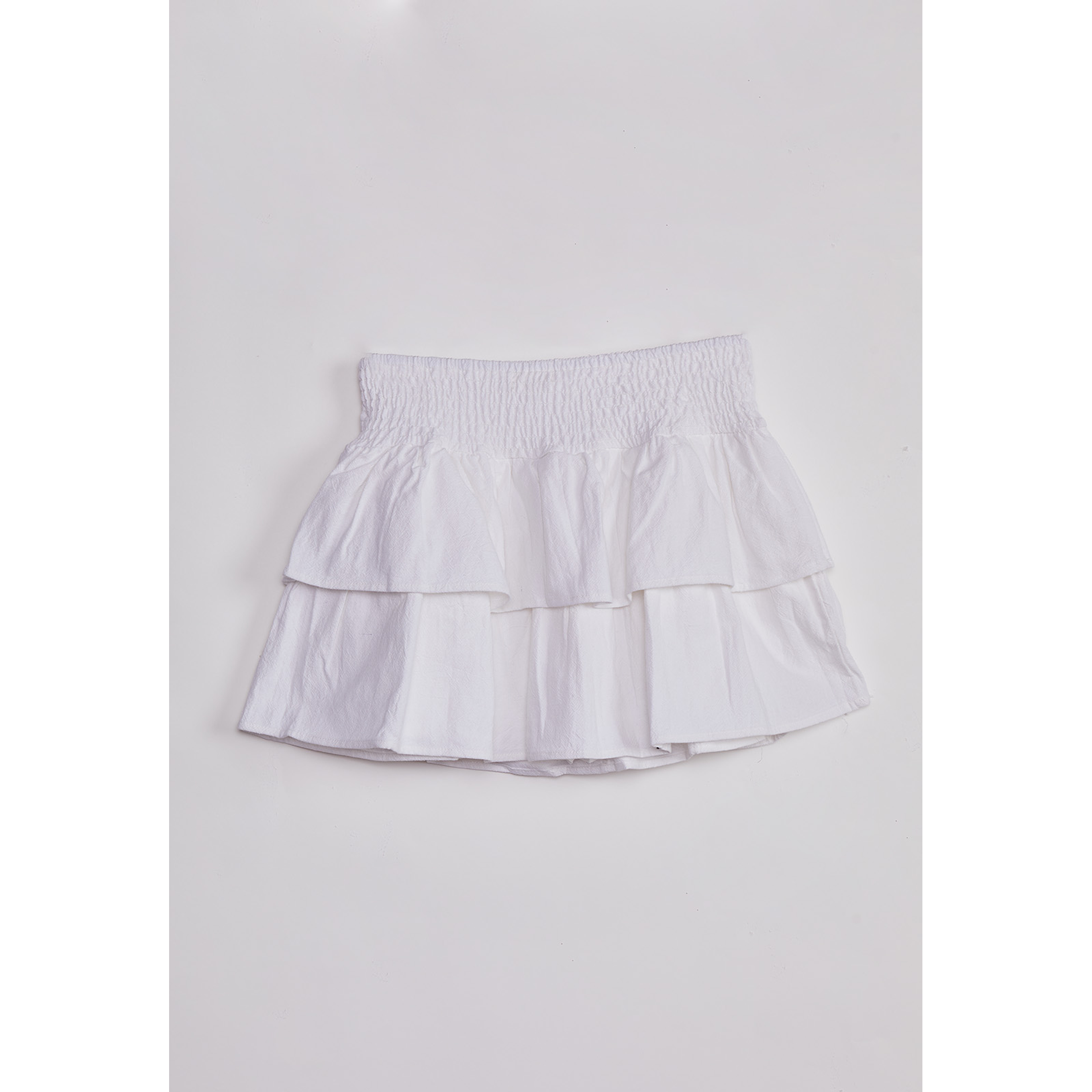 Falda Short Mujer Capas Blanco Sioux 2