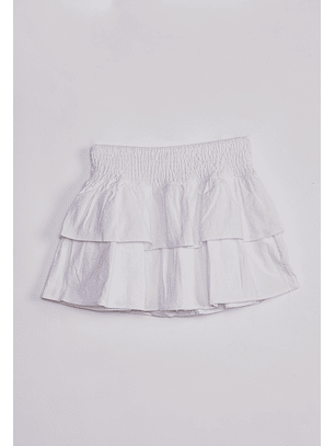 Falda Short Mujer Capas Blanco Sioux