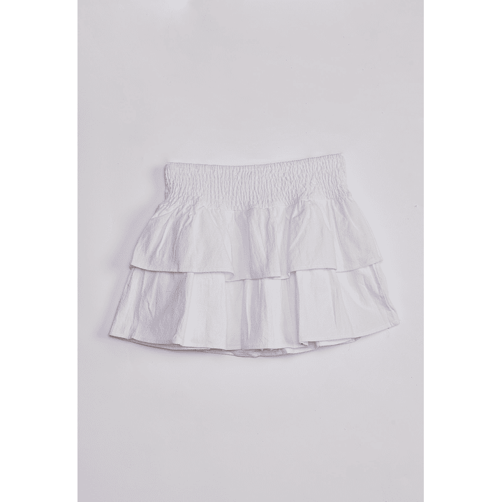 Falda Short Mujer Capas Blanco Sioux 2