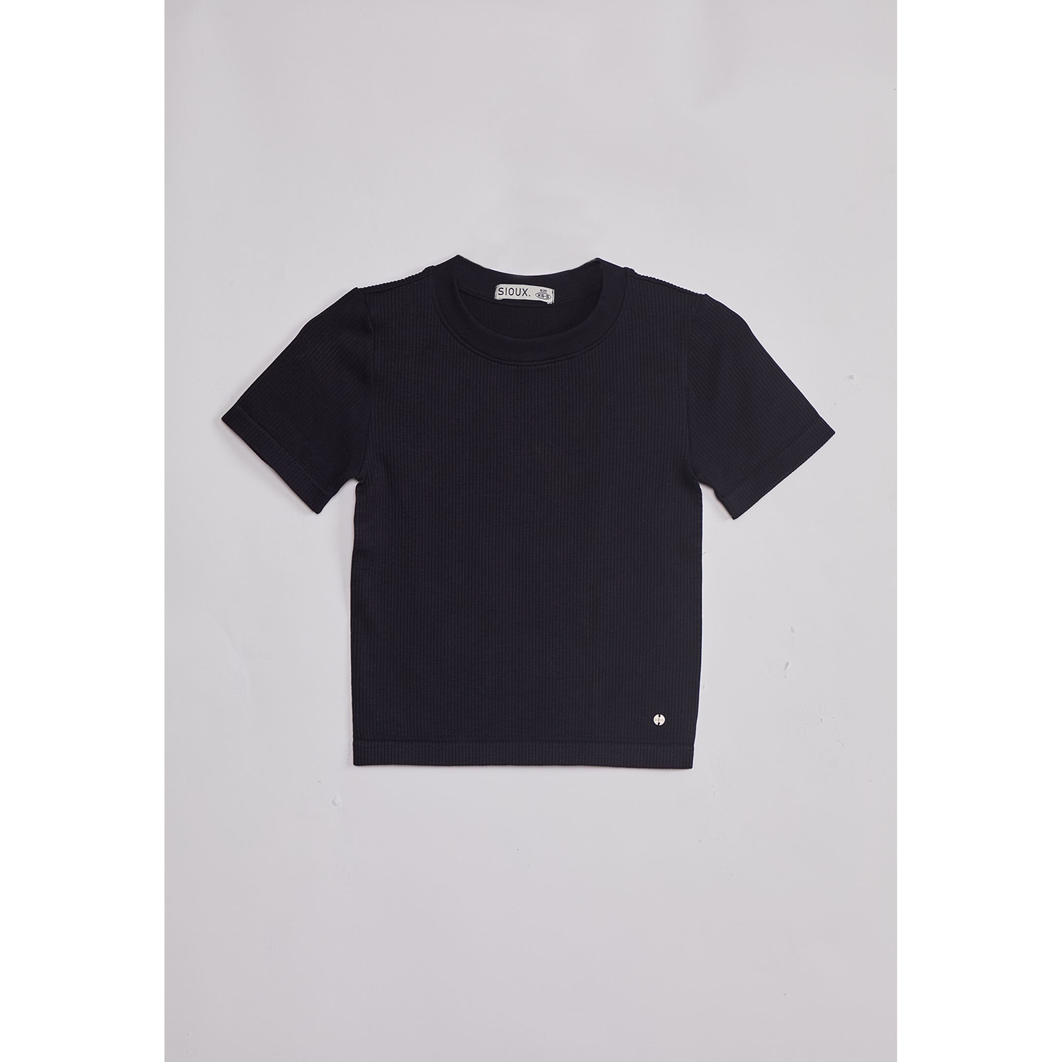 Polera Mujer Basic Ajustada Negro Sioux 1