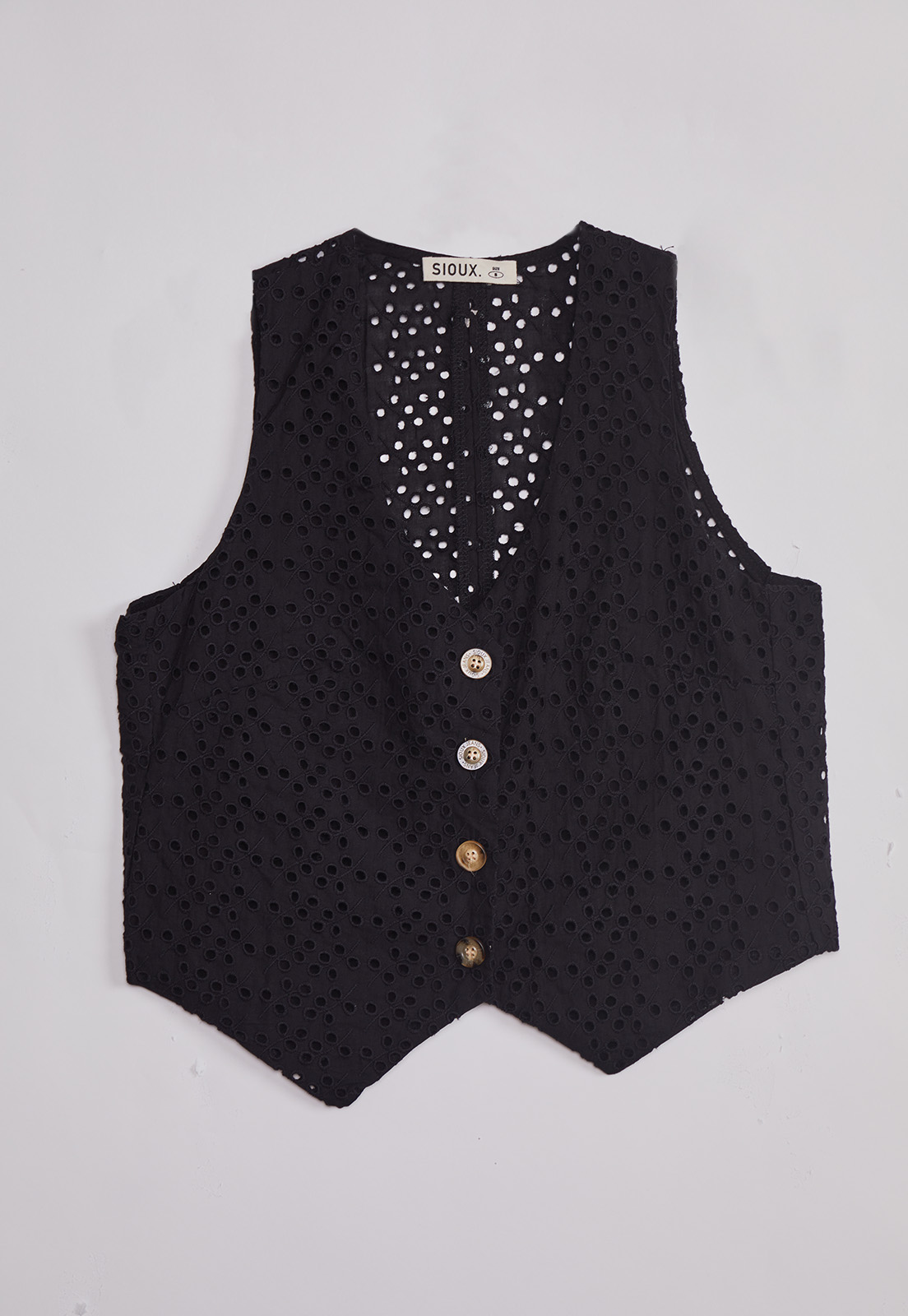 Chaqueta Mujer Broderie Negro Sioux 1