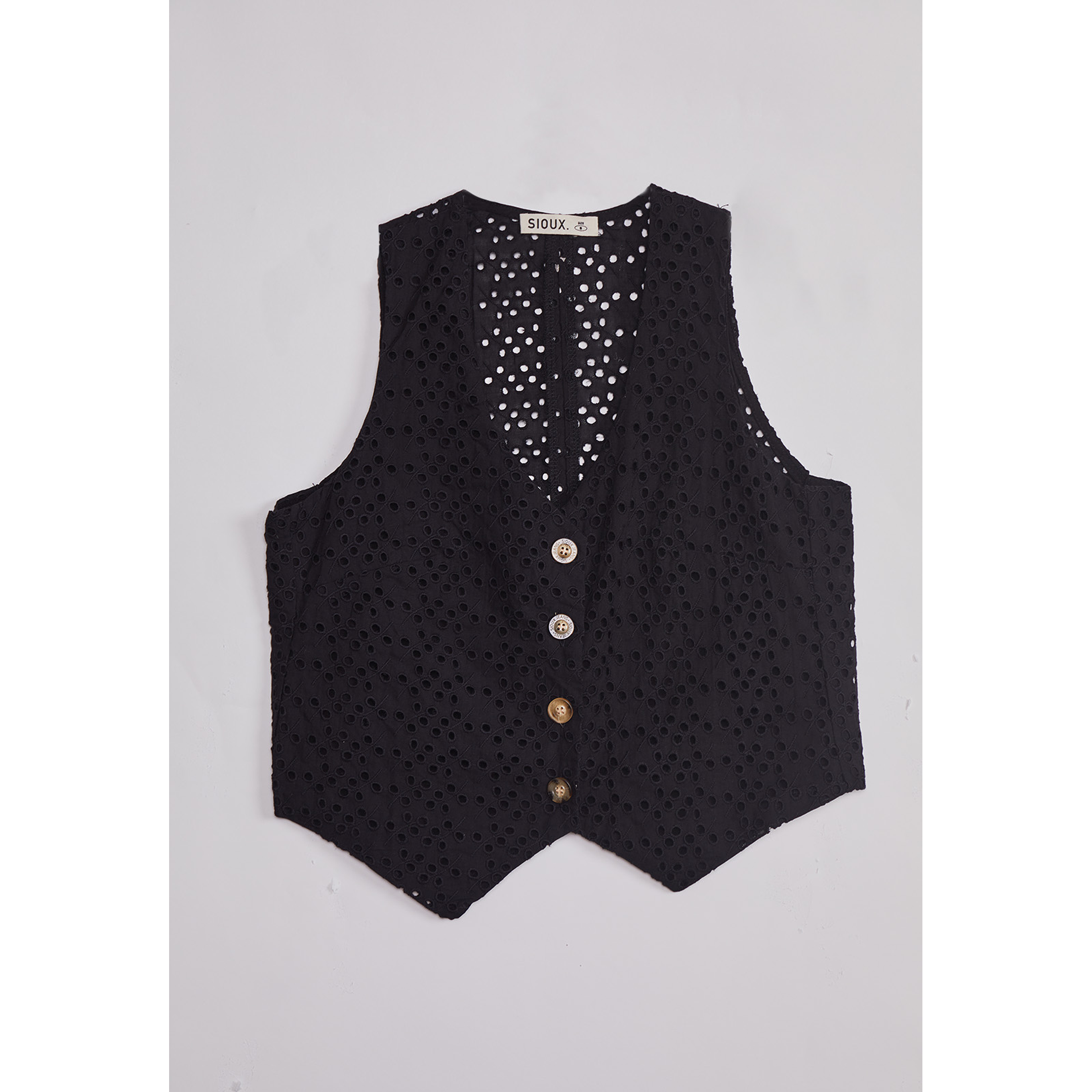 Chaqueta Mujer Broderie Negro Sioux 1