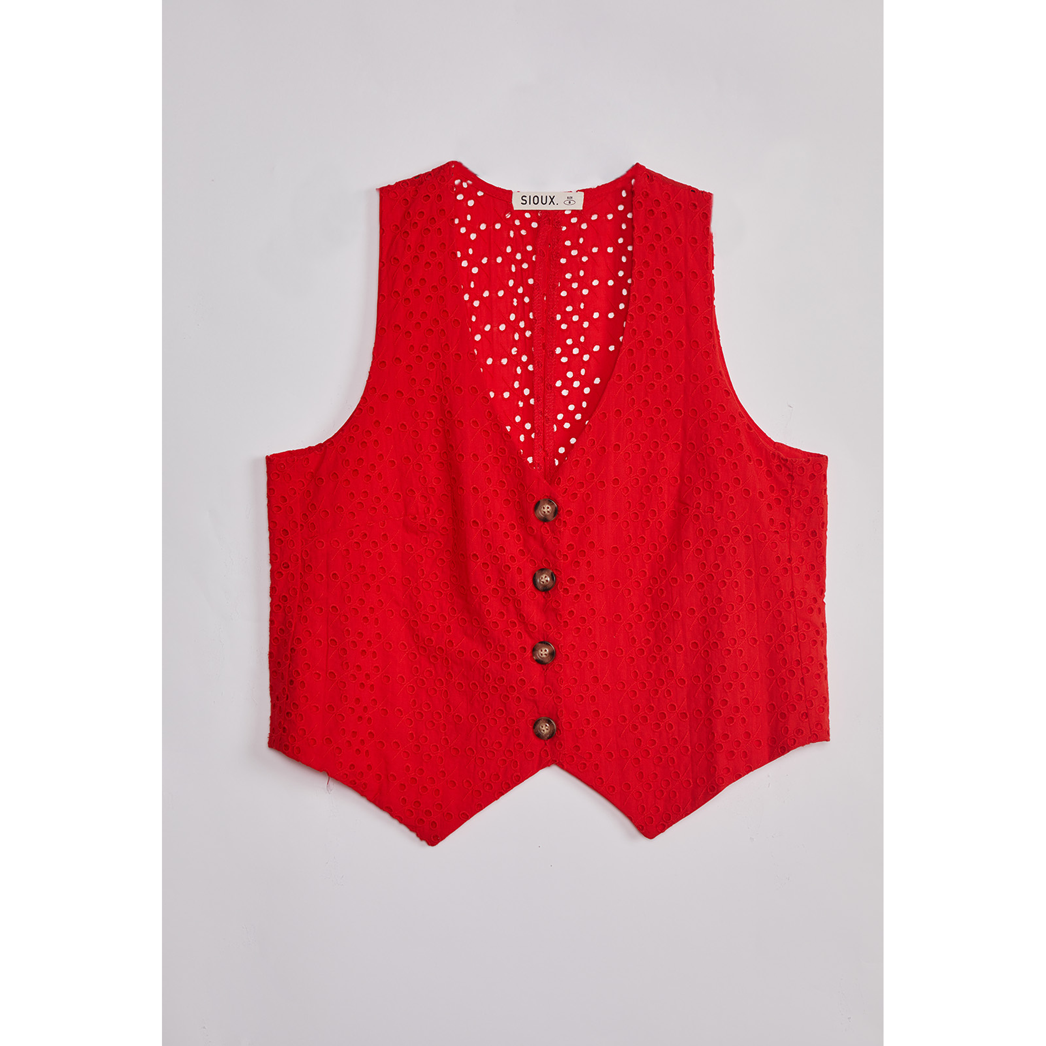 Chaqueta Mujer Broderie Rojo Sioux 1