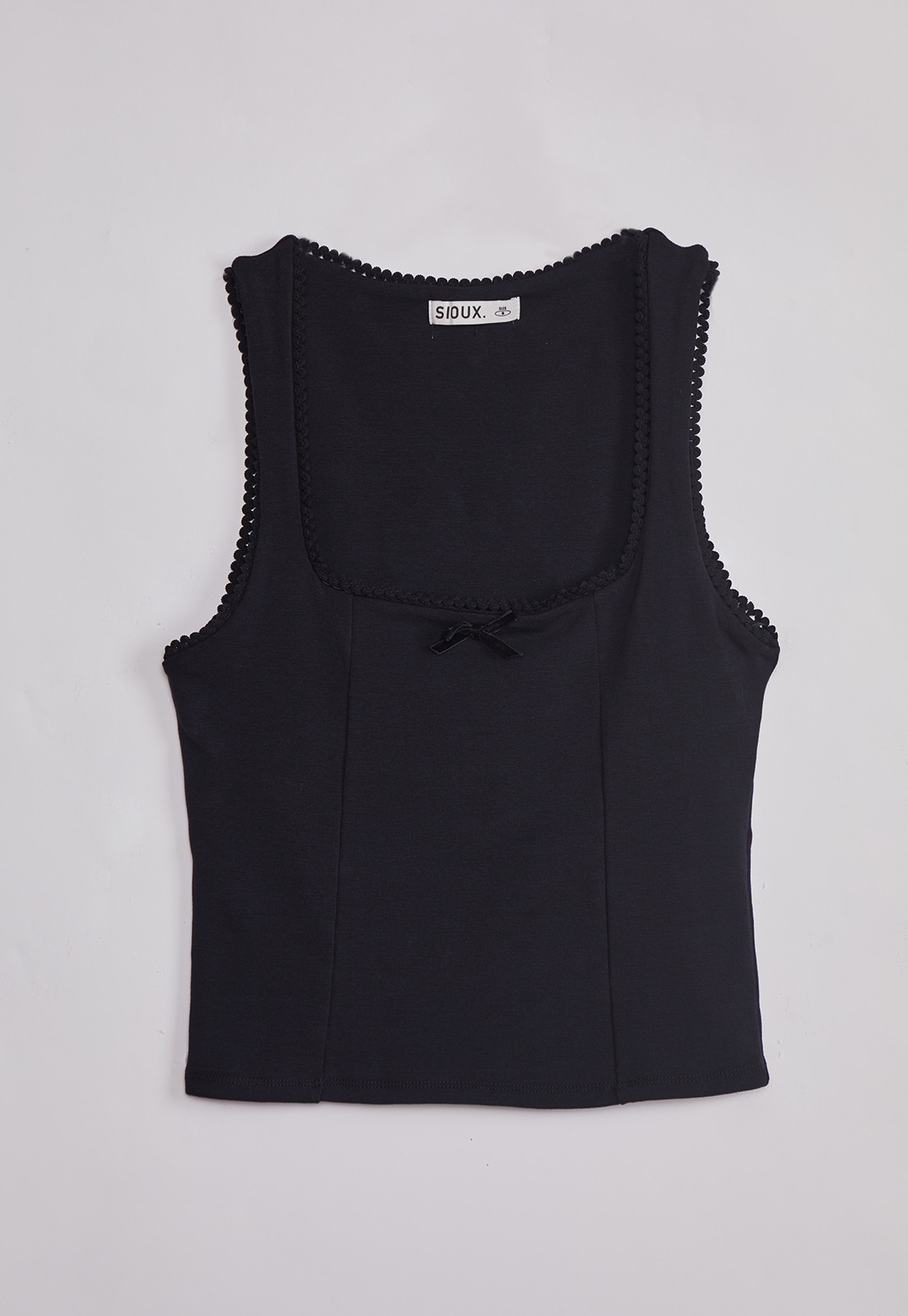 Peto Mujer Escote Cuadrado Negro Sioux 1