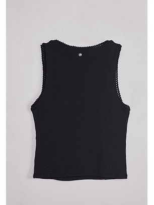 Peto Mujer Escote Cuadrado Negro Sioux