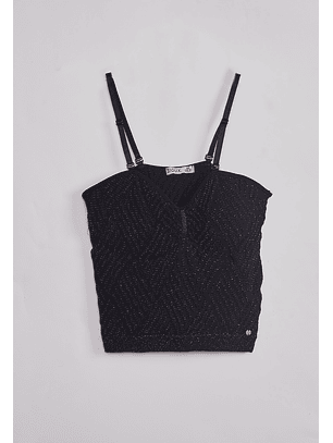 Peto Mujer Elasticado Brillos Negro Sioux