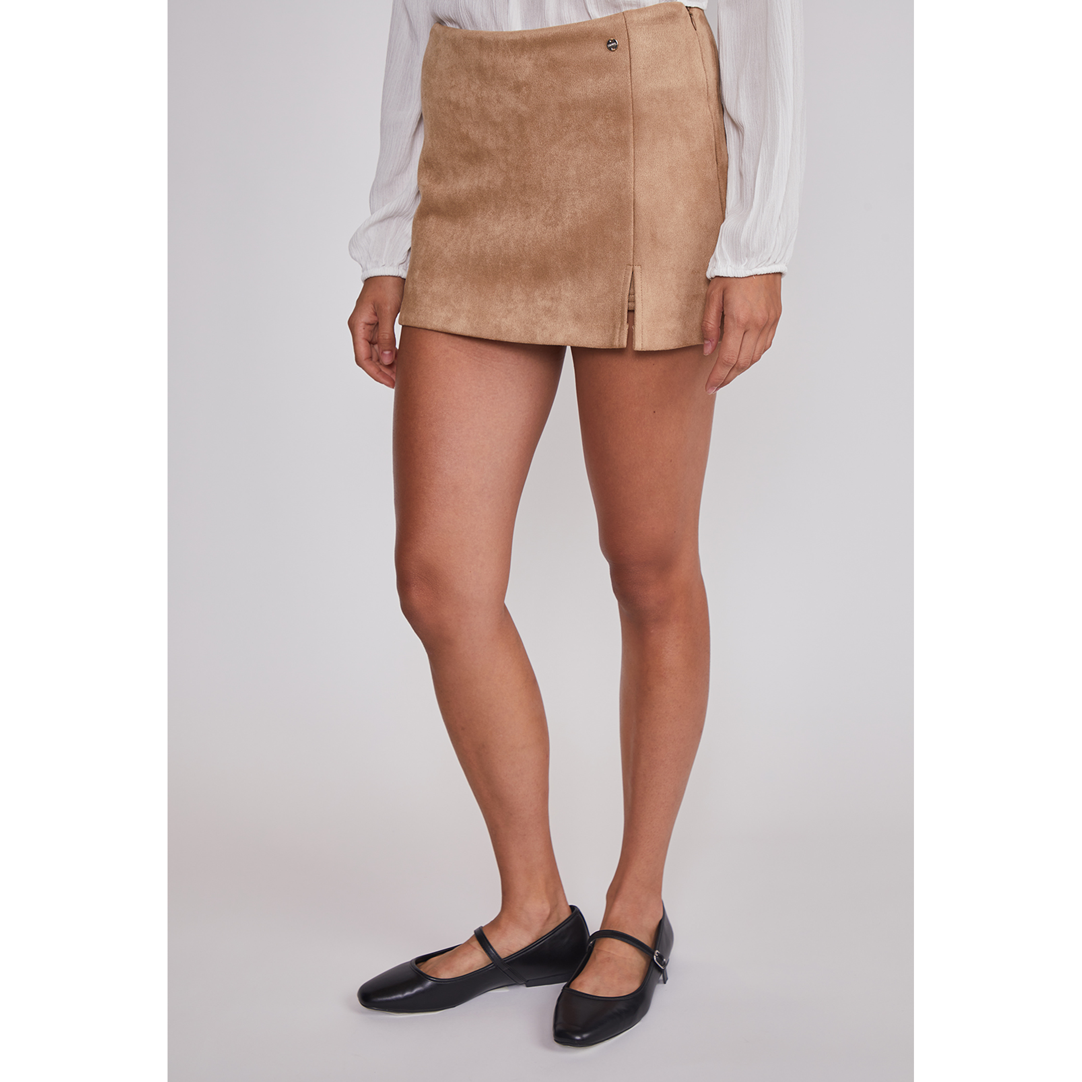 Falda Mujer Suede Con Short Camel Sioux 1