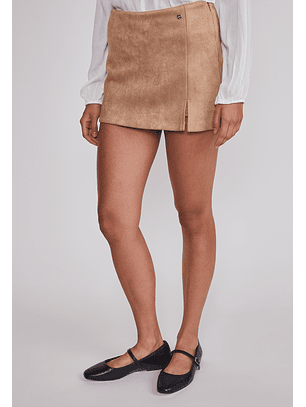 Falda Mujer Suede Con Short Camel Sioux