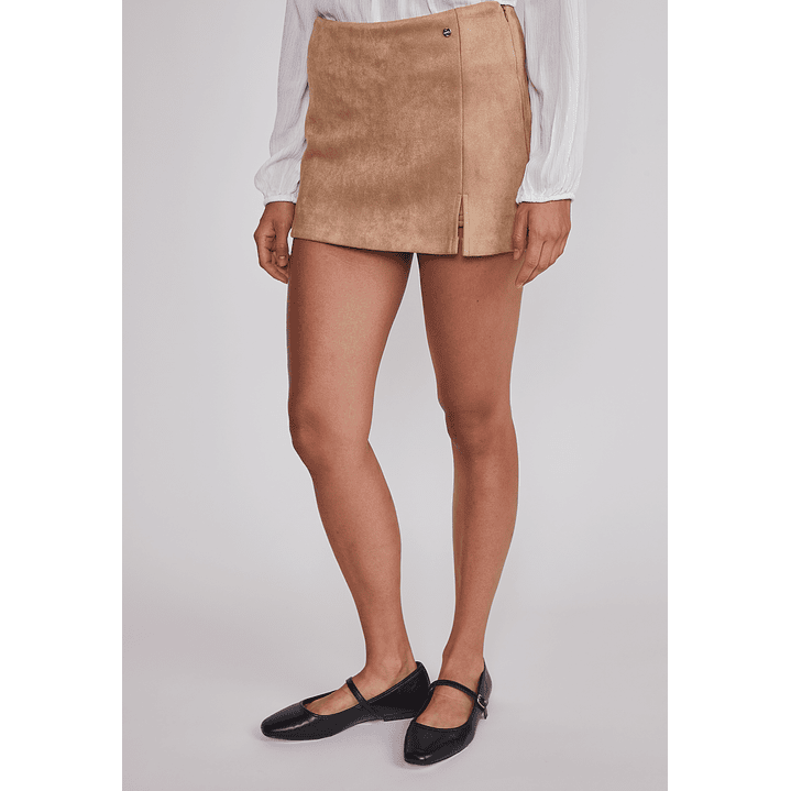 Falda Mujer Suede Con Short Camel Sioux 1