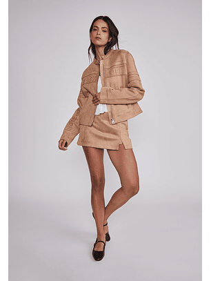 Falda Mujer Suede Con Short Camel Sioux