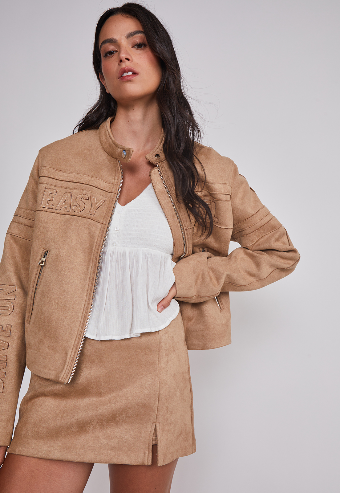 Falda Mujer Suede Con Short Camel Sioux 3