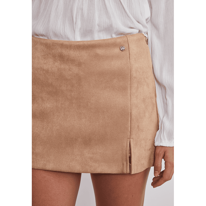 Falda Mujer Suede Con Short Camel Sioux 4