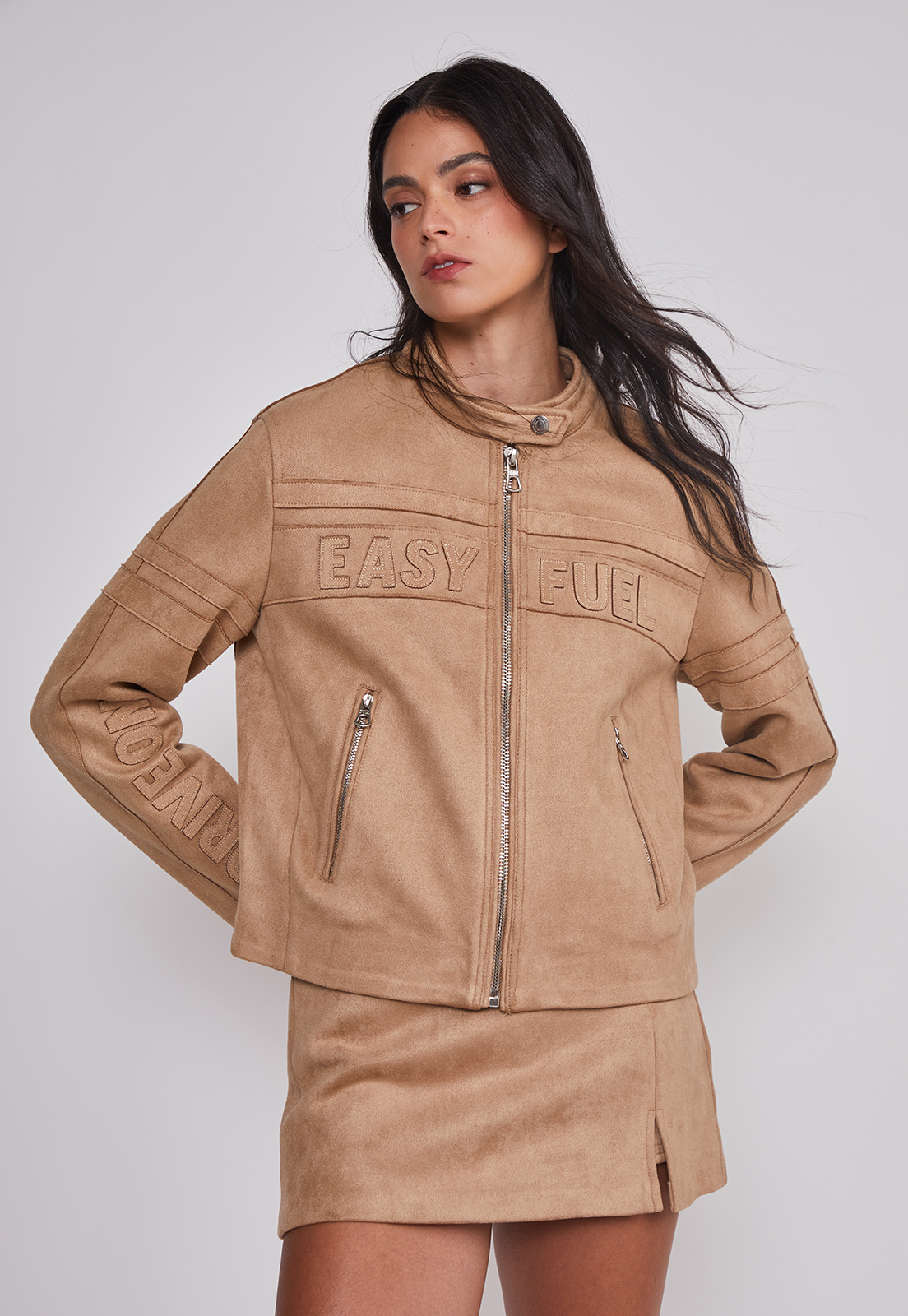 Chaqueta Mujer Racing Suede Camel Sioux 1