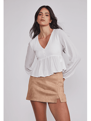 Blusa Mujer Corte Busto Blanco Sioux