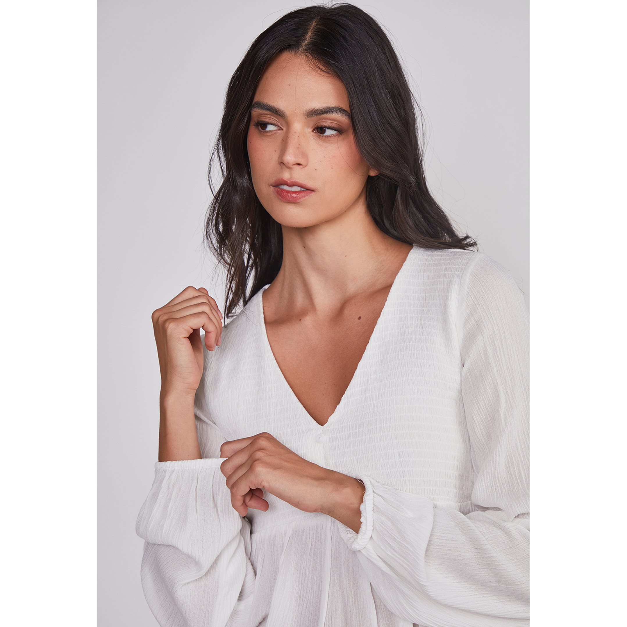 Blusa Mujer Corte Busto Blanco Sioux 5