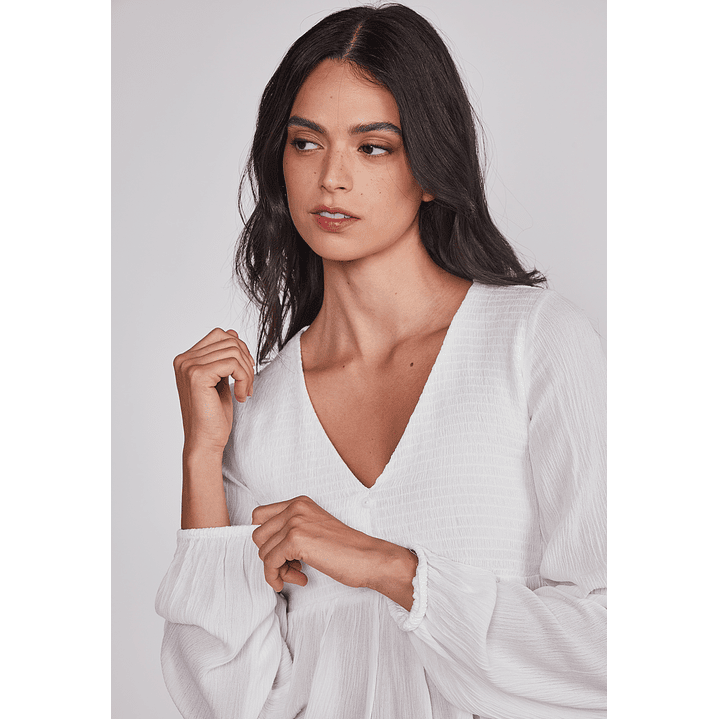 Blusa Mujer Corte Busto Blanco Sioux 5