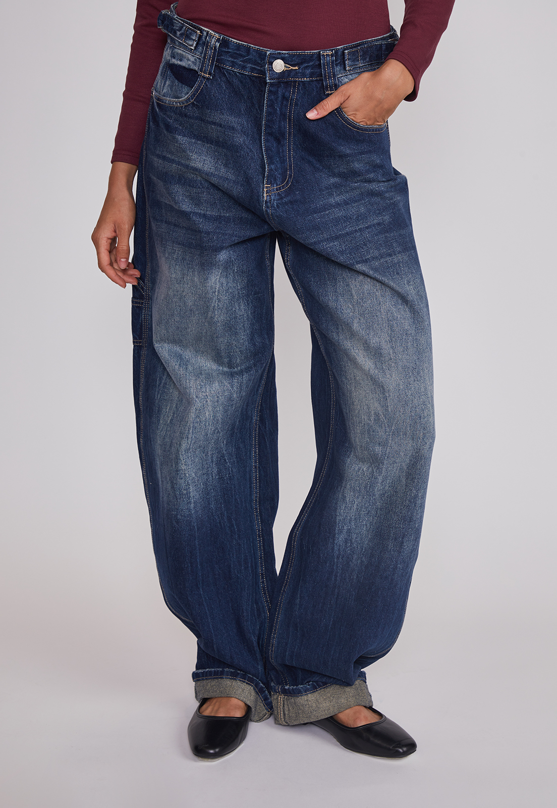 Jeans Mujer Balloon Carpenter Azul Sioux 1