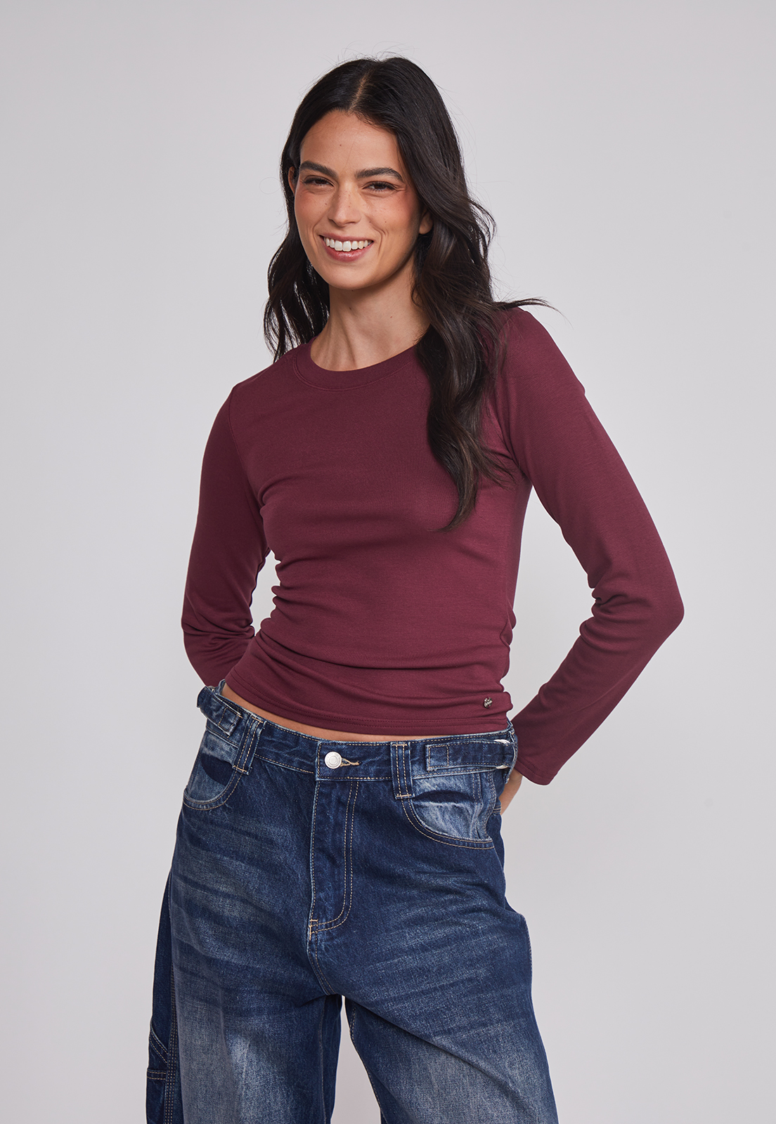 Camiseta Mujer Termica Burdeo Sioux 1