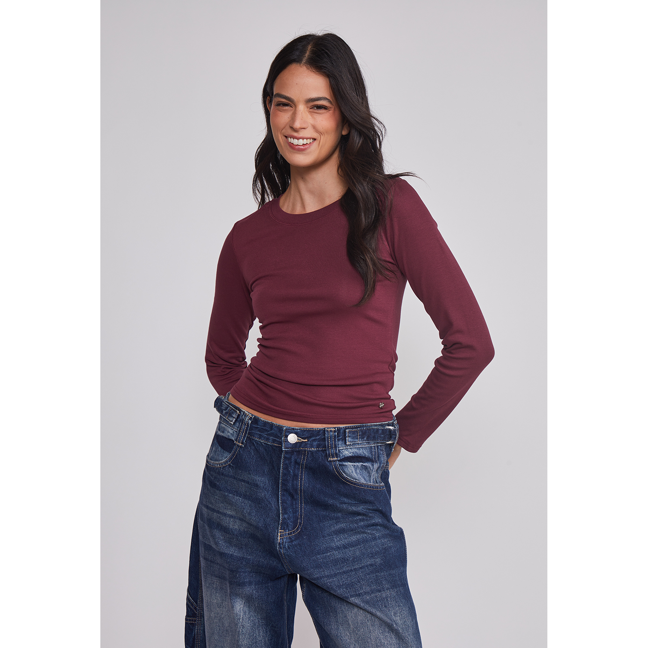 Camiseta Mujer Termica Burdeo Sioux 1