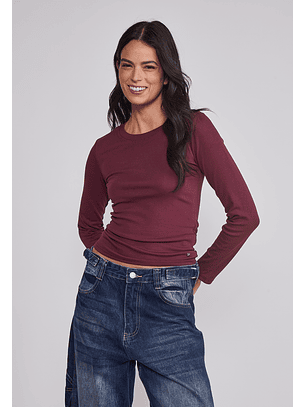 Camiseta Mujer Termica Burdeo Sioux