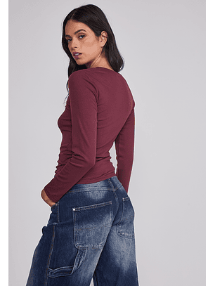 Camiseta Mujer Termica Burdeo Sioux