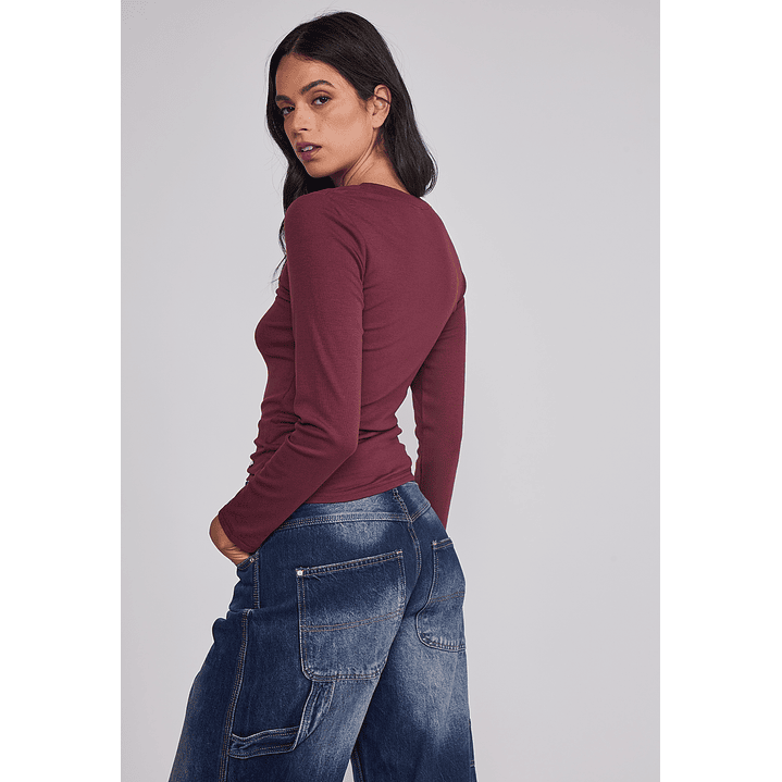 Camiseta Mujer Termica Burdeo Sioux 2