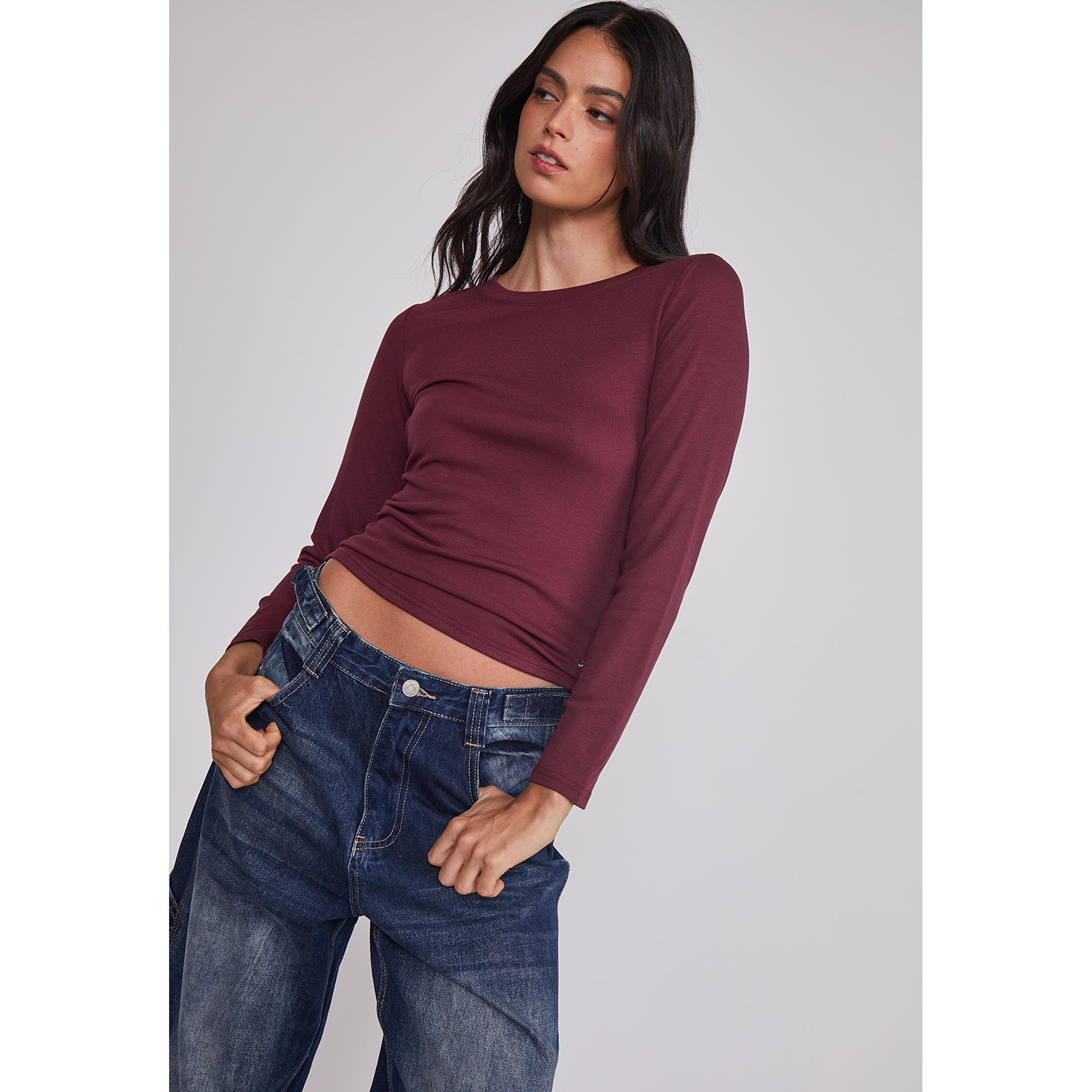 Camiseta Mujer Termica Burdeo Sioux 3