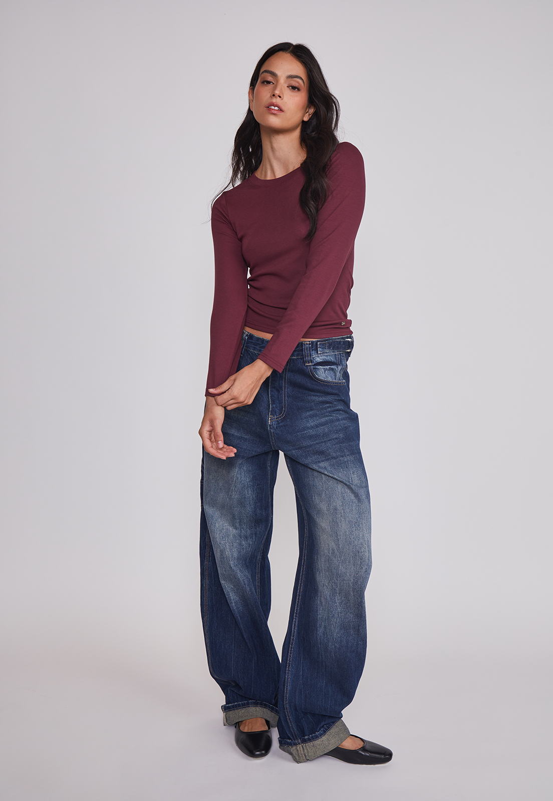 Camiseta Mujer Termica Burdeo Sioux 5