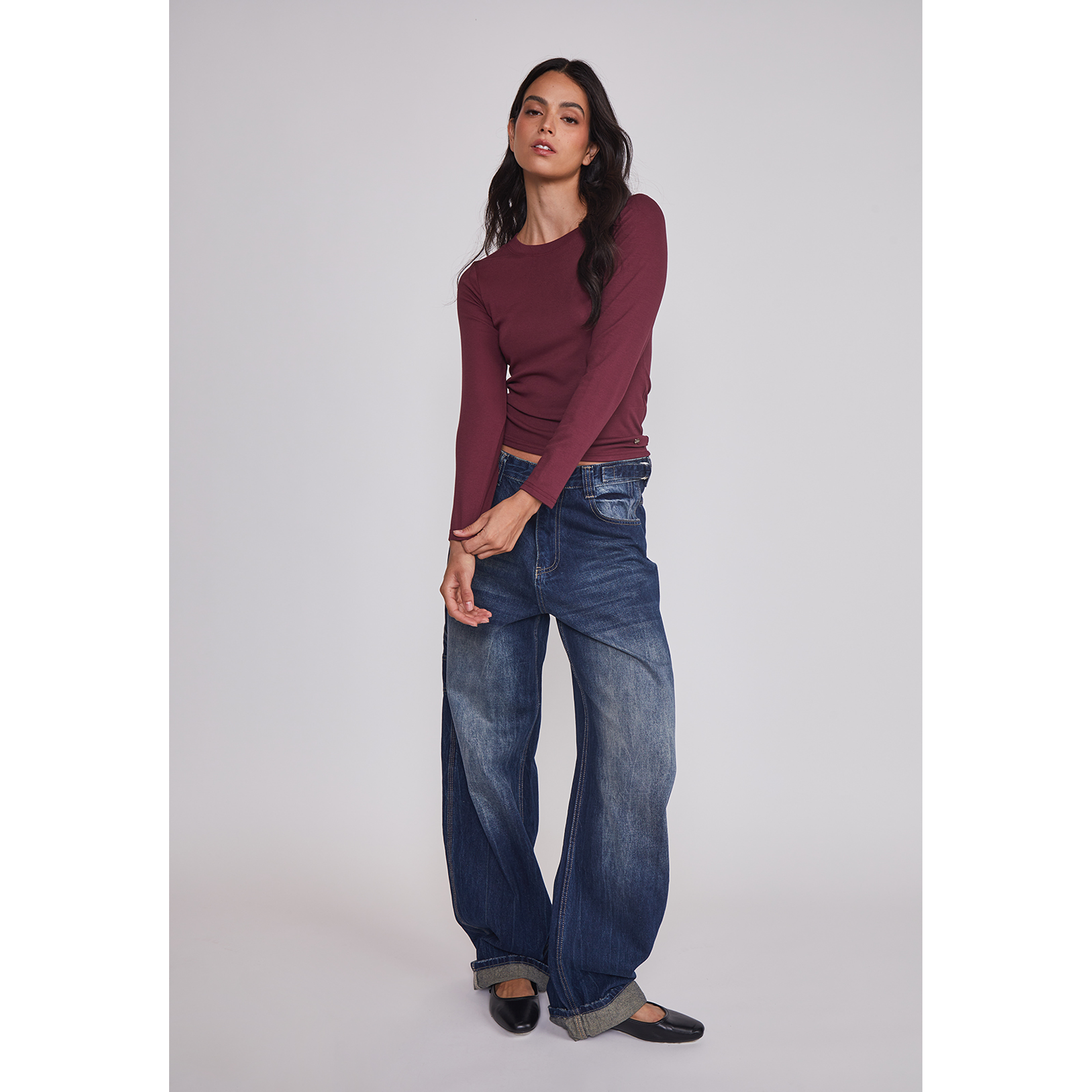 Camiseta Mujer Termica Burdeo Sioux 5