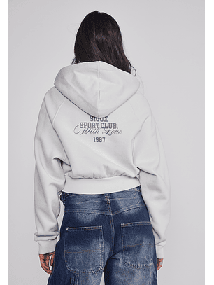 Polerón Mujer Crop Athletic Gris Sioux