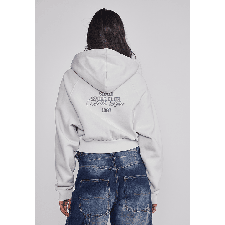 Polerón Mujer Crop Athletic Gris Sioux 2