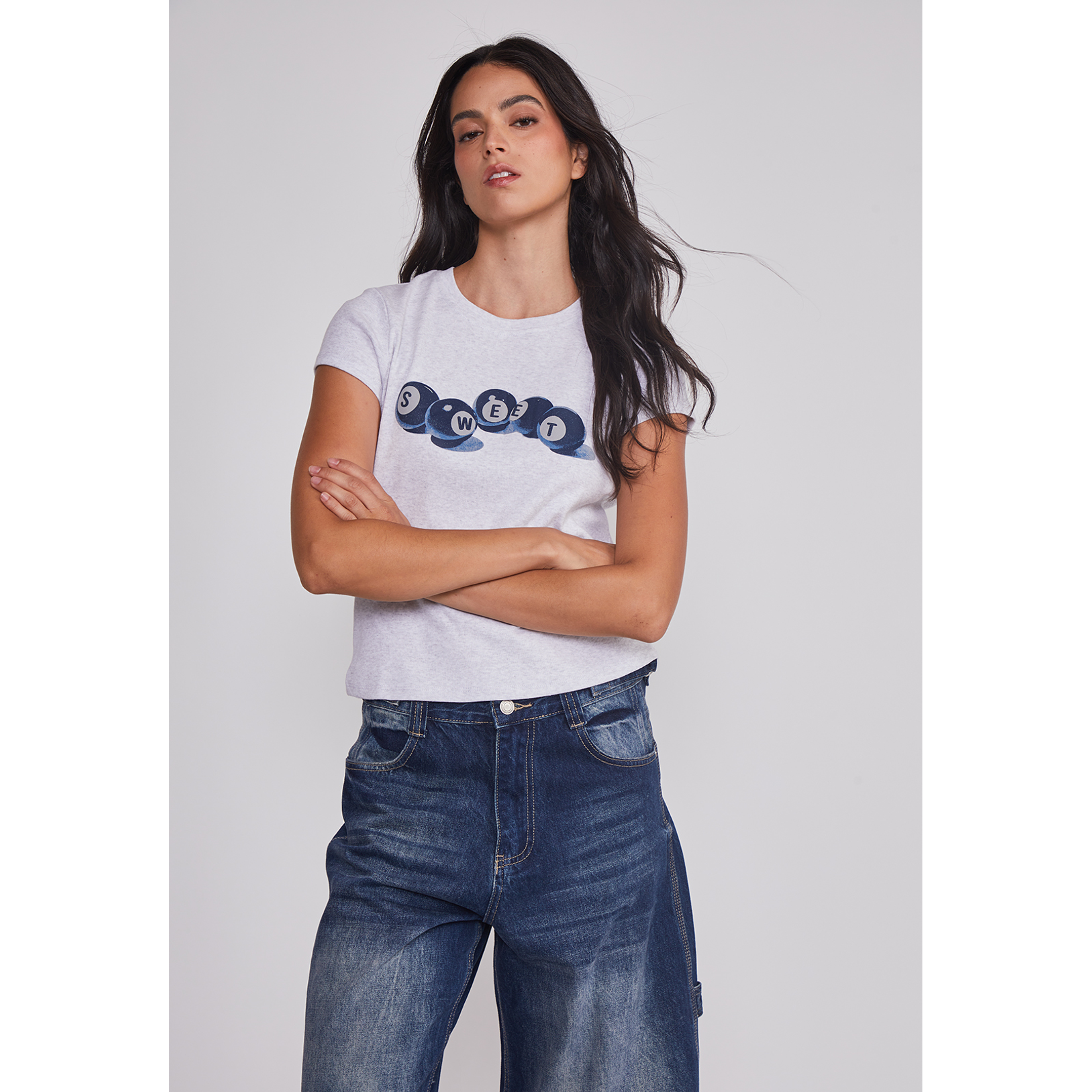 Polera Mujer Billar Sweet Gris Sioux 1