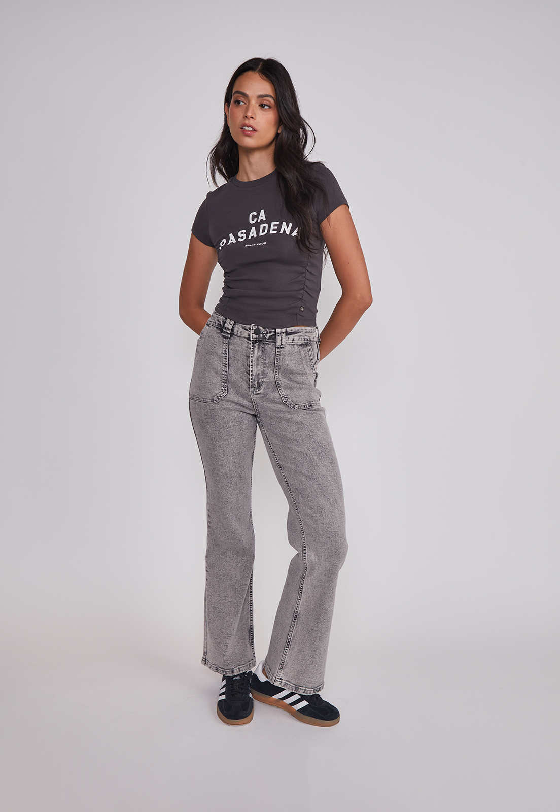 Polera Mujer Recogidos Laterales Acero Sioux 3