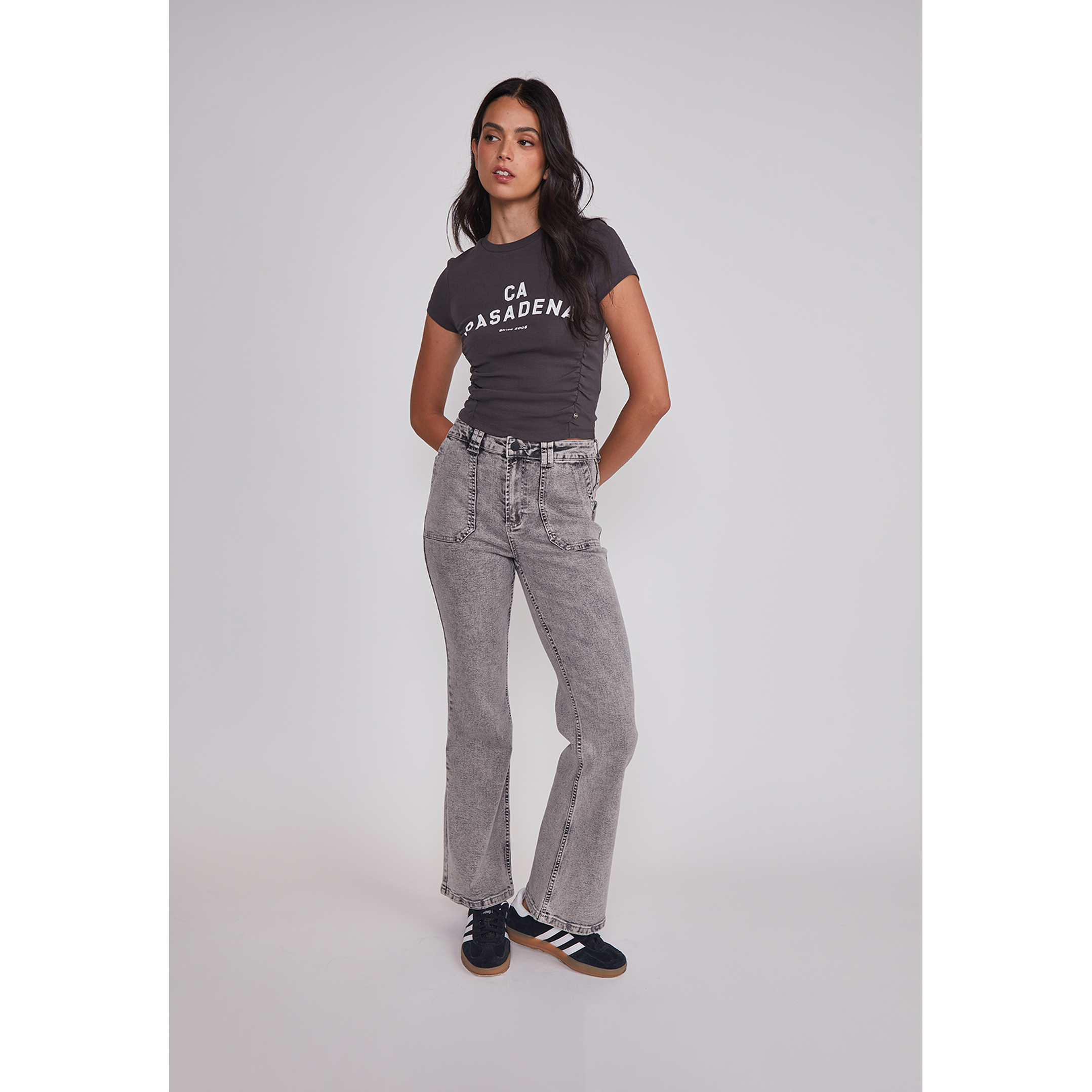 Polera Mujer Recogidos Laterales Acero Sioux 3