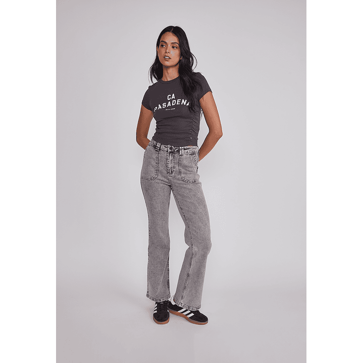 Polera Mujer Recogidos Laterales Acero Sioux 3