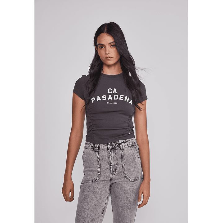 Polera Mujer Recogidos Laterales Acero Sioux 1