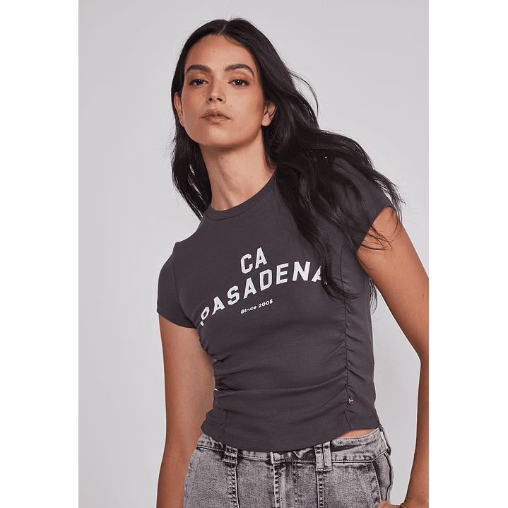 Polera Mujer Recogidos Laterales Acero Sioux 4